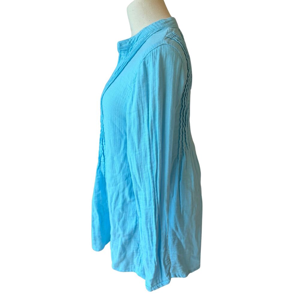 Free People x CP Shades Light Blue Long Sleeve Pintuck Yoko Tunic Size XS - Picture 4 of 7